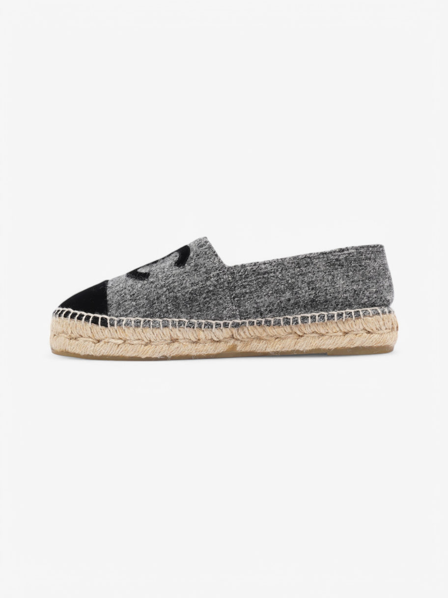 Chanel CC Espadrilles Grey / Black Fabric EU 37 UK 4 Image 3