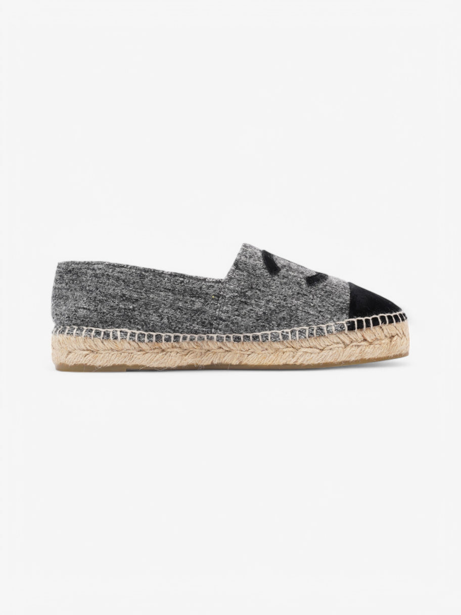 Chanel CC Espadrilles Grey / Black Fabric EU 37 UK 4 Image 4