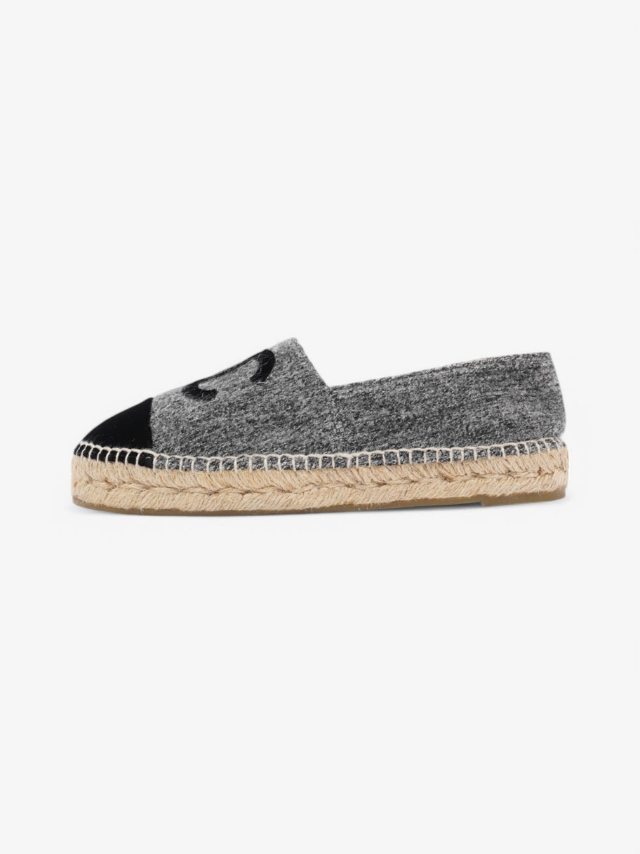 Chanel CC Espadrilles Grey / Black Fabric EU 37 UK 4 Image 5