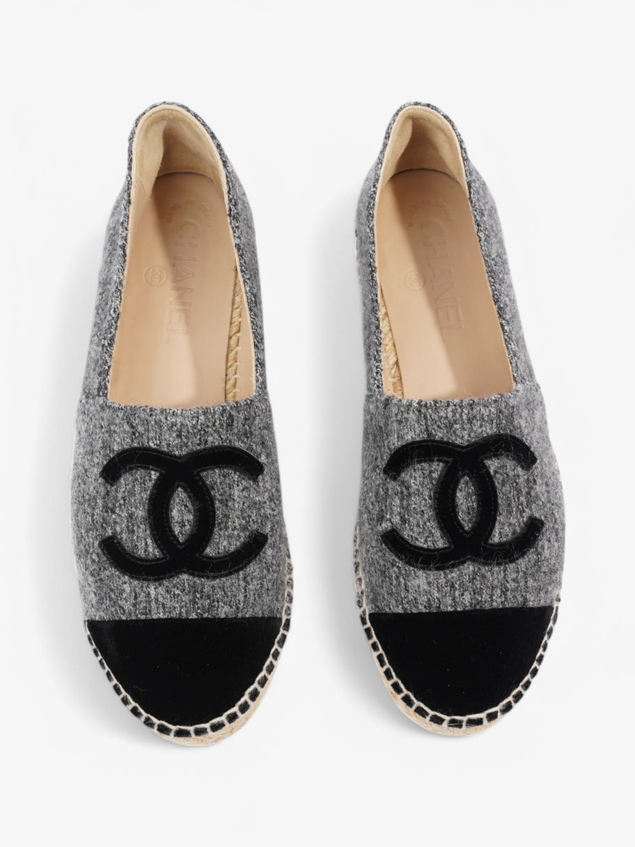 Chanel CC Espadrilles Grey / Black Fabric EU 37 UK 4 Image 8