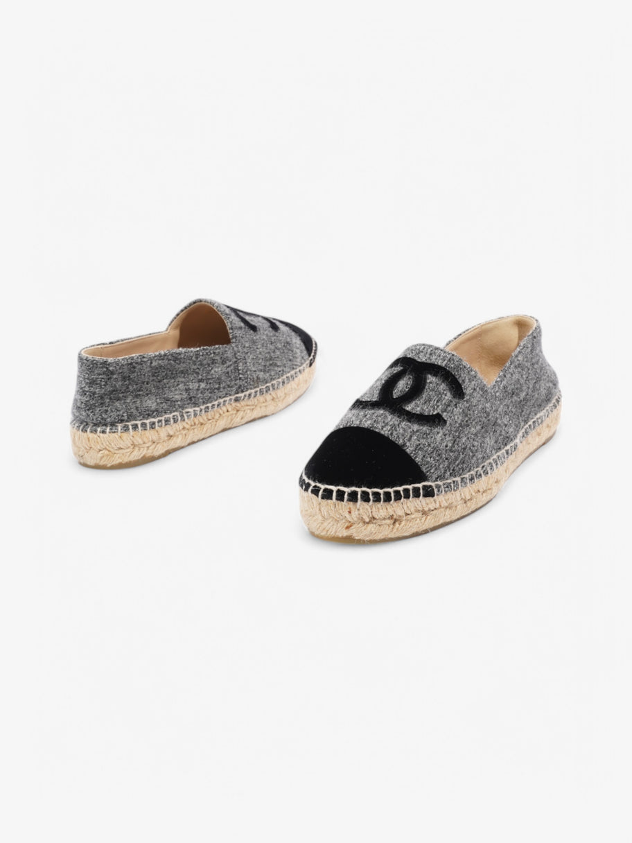 Chanel CC Espadrilles Grey / Black Fabric EU 37 UK 4 Image 9