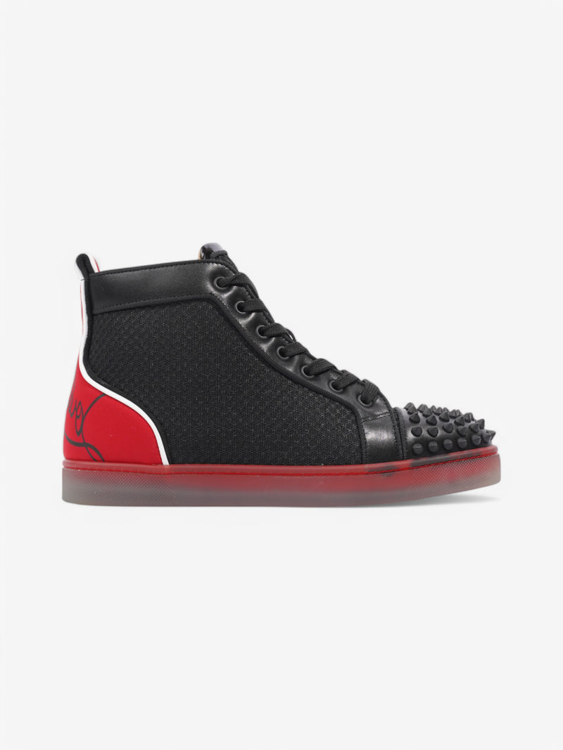  Christian Louboutin Fun Lou Spikes Black / Red Mesh EU 39 UK 6