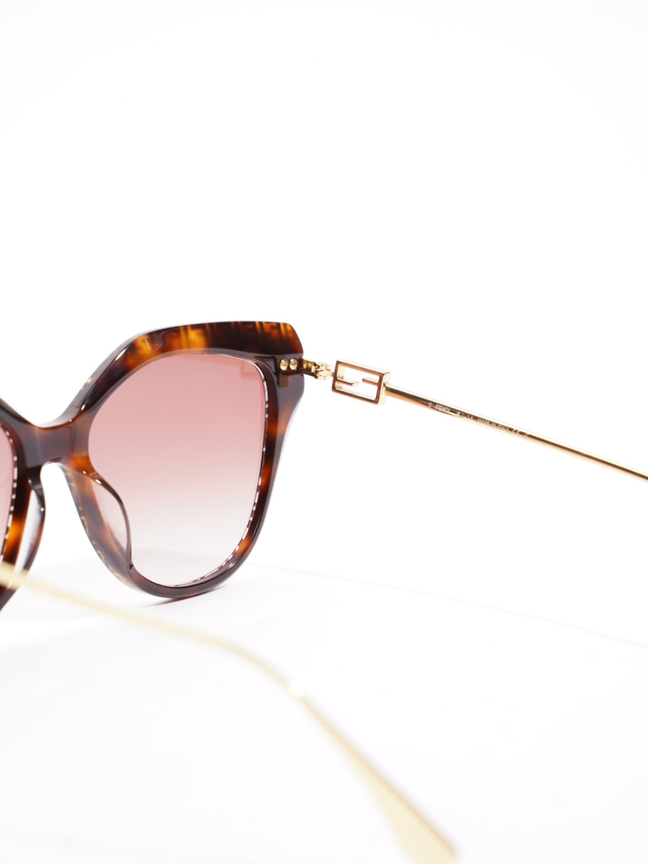 Fendi FF Cat Eye Sunglasses Havana Brown / Pink gradient Lens Acetate 140mm Image 6