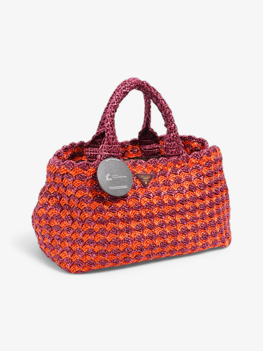 Prada Canapa Rafia Crochet Purple / Orange Wicker Image 10