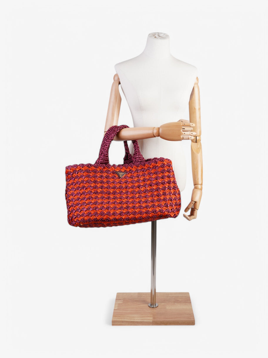 Prada Canapa Rafia Crochet Purple / Orange Wicker Image 2