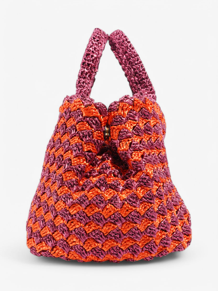 Prada Canapa Rafia Crochet Purple / Orange Wicker Image 3