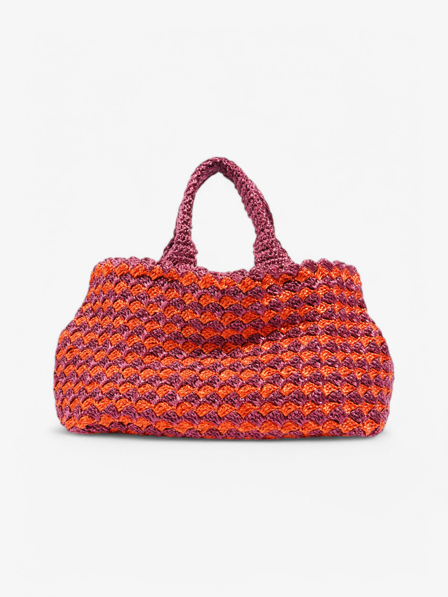 Prada Canapa Rafia Crochet Purple / Orange Wicker Image 4