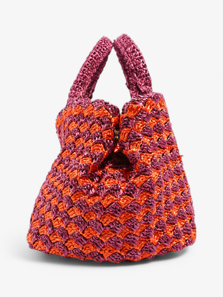 Prada Canapa Rafia Crochet Purple / Orange Wicker Image 5