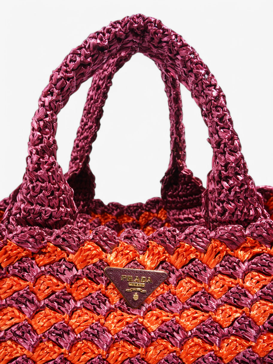 Prada Canapa Rafia Crochet Purple / Orange Wicker Image 7