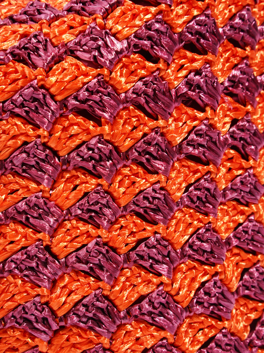 Prada Canapa Rafia Crochet Purple / Orange Wicker Image 8