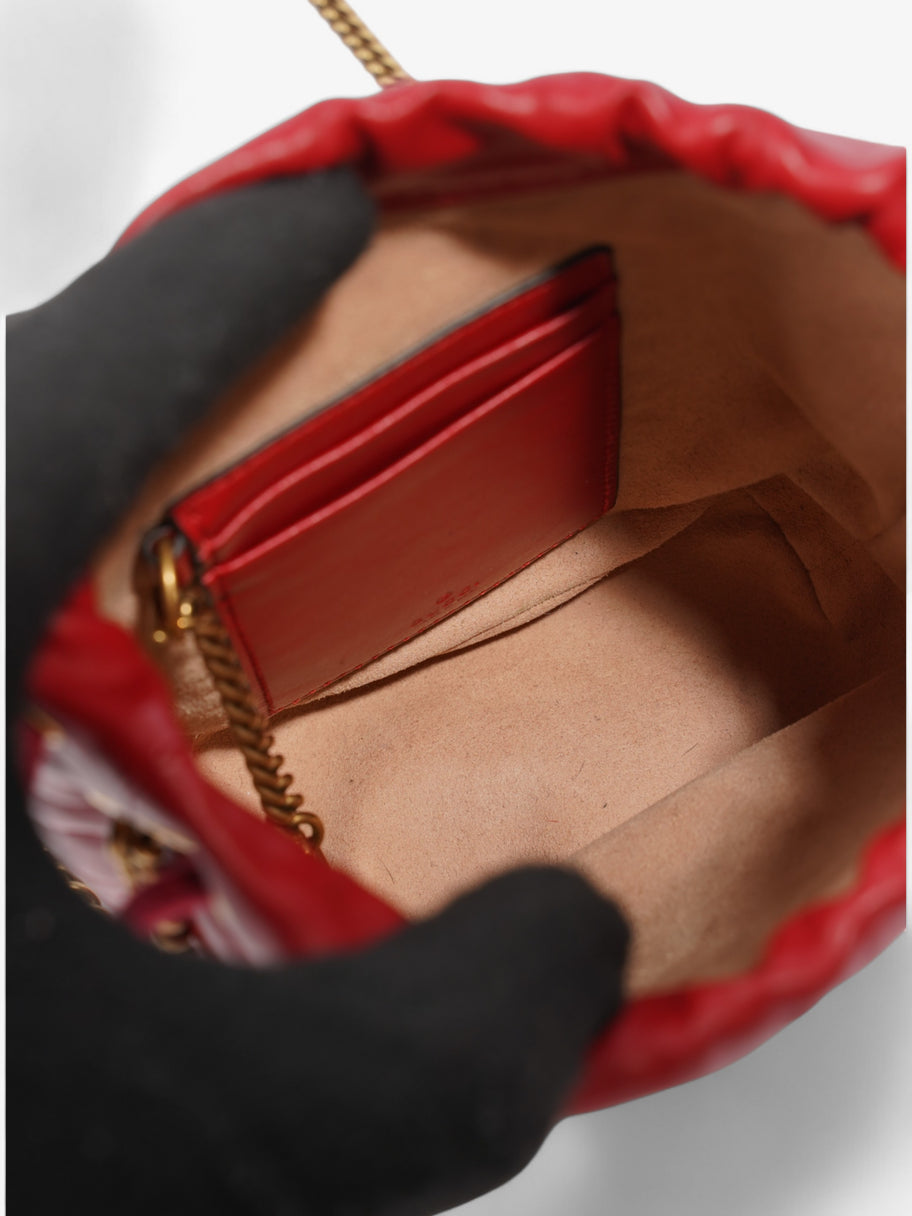 Gucci GG Marmont Bucket Bag Red Matelasse Leather Mini Image 8