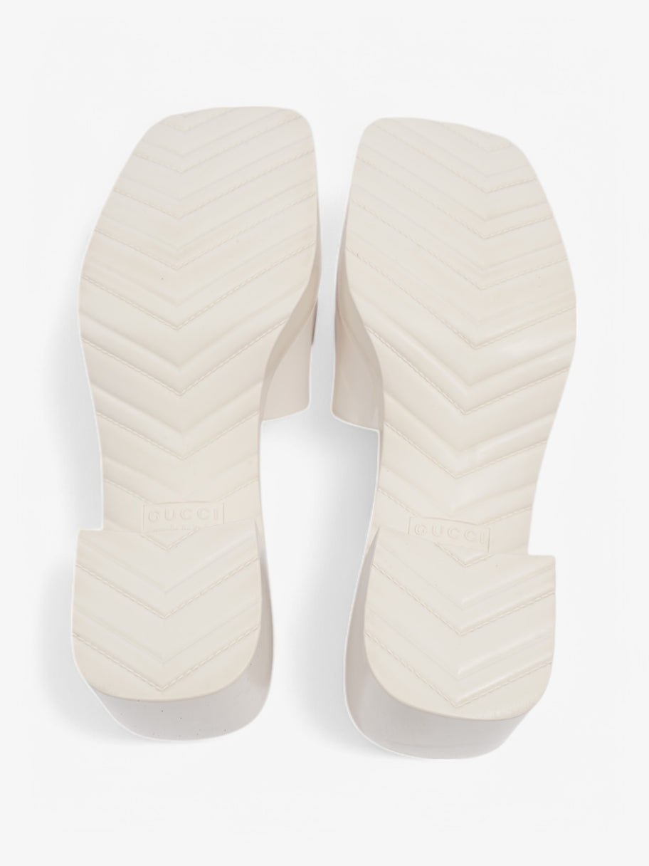 Gucci Logo Embossed Sandals 50 Cream Rubber EU 37 UK 4 Image 7