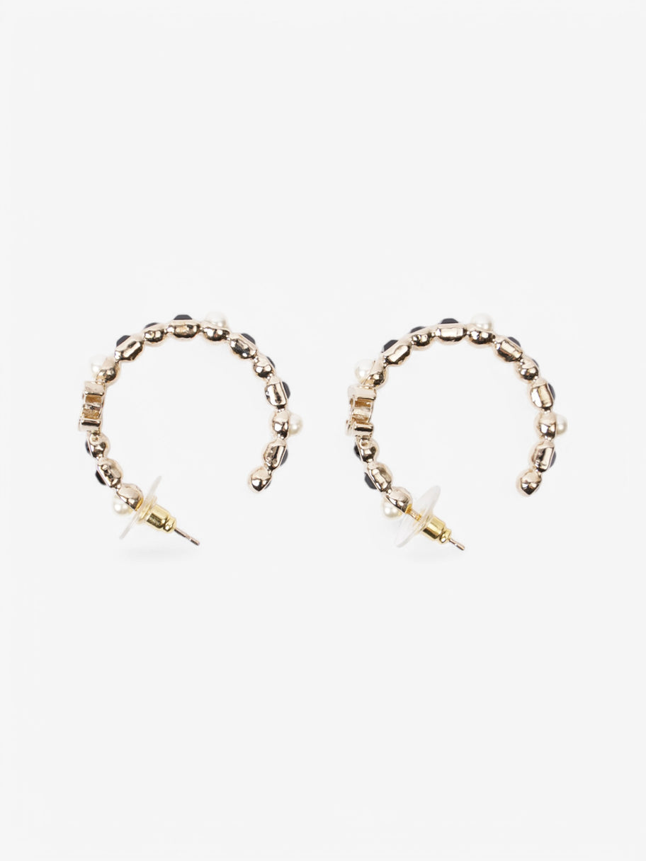 Chanel CC Hoops Gold / Black / Pearl Base Metal Image 2