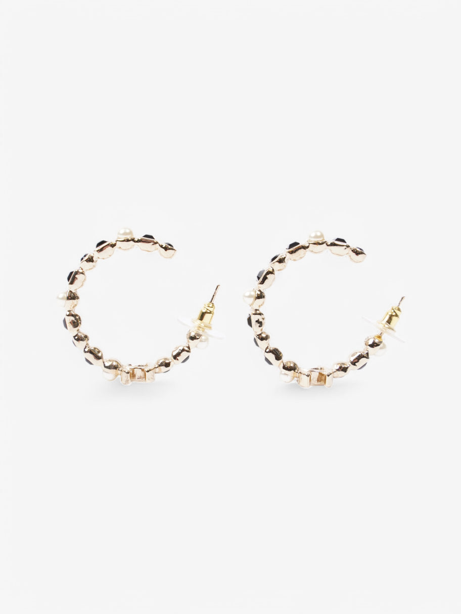 Chanel CC Hoops Gold / Black / Pearl Base Metal Image 4