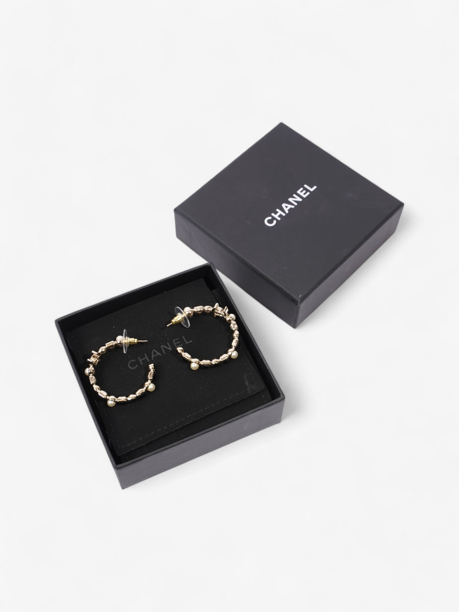 Chanel CC Hoops Gold / Black / Pearl Base Metal Image 5