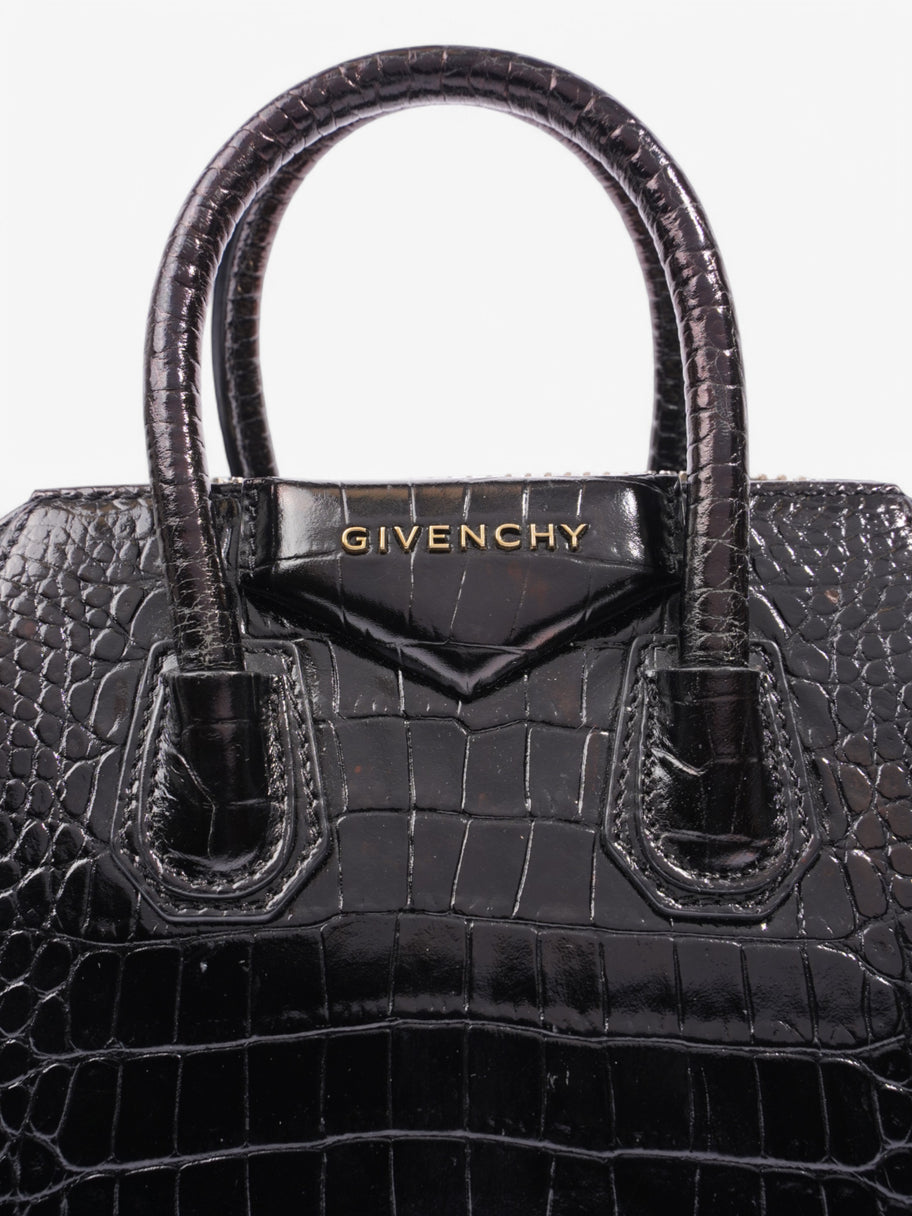 Givenchy Antigona Black Crocodile Leather Mini Image 7