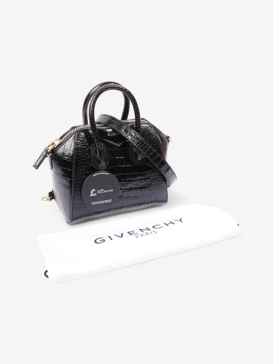 Givenchy Antigona Black Crocodile Leather Mini Image 9