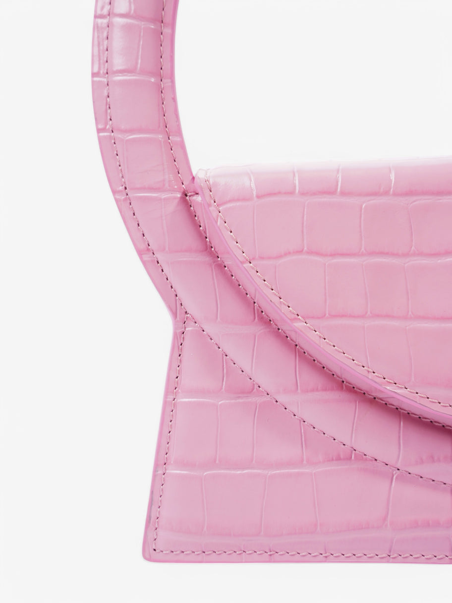 Jacquemus Le Sac Rond Pink Embossed Leather Image 8