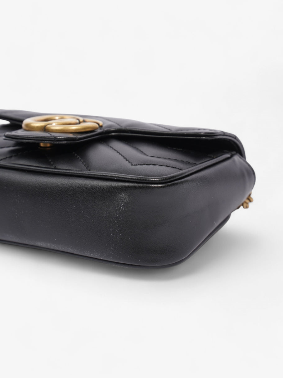 Gucci GG Marmont Black Matelasse Leather Super Mini Image 7