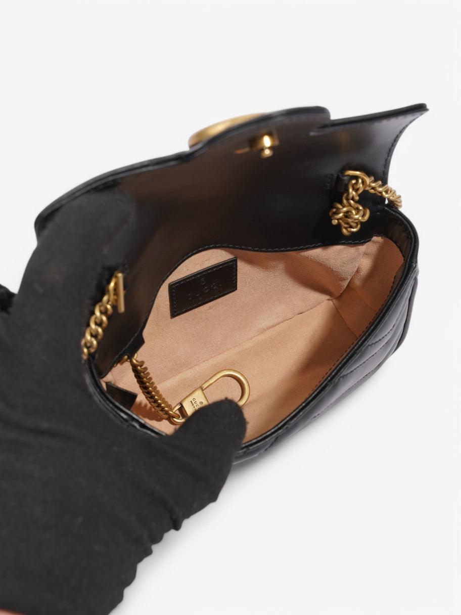 Gucci GG Marmont Black Matelasse Leather Super Mini Image 8