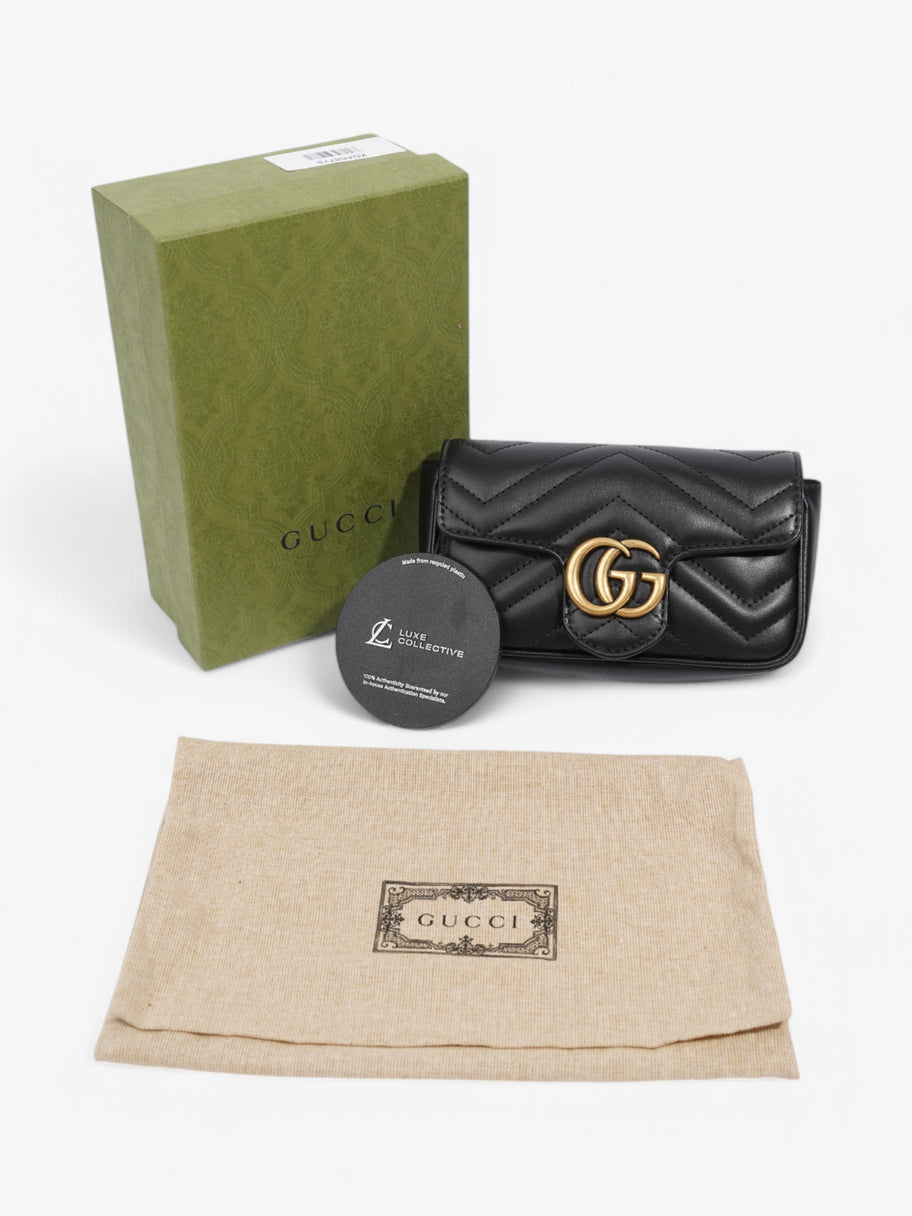 Gucci GG Marmont Black Matelasse Leather Super Mini Image 10
