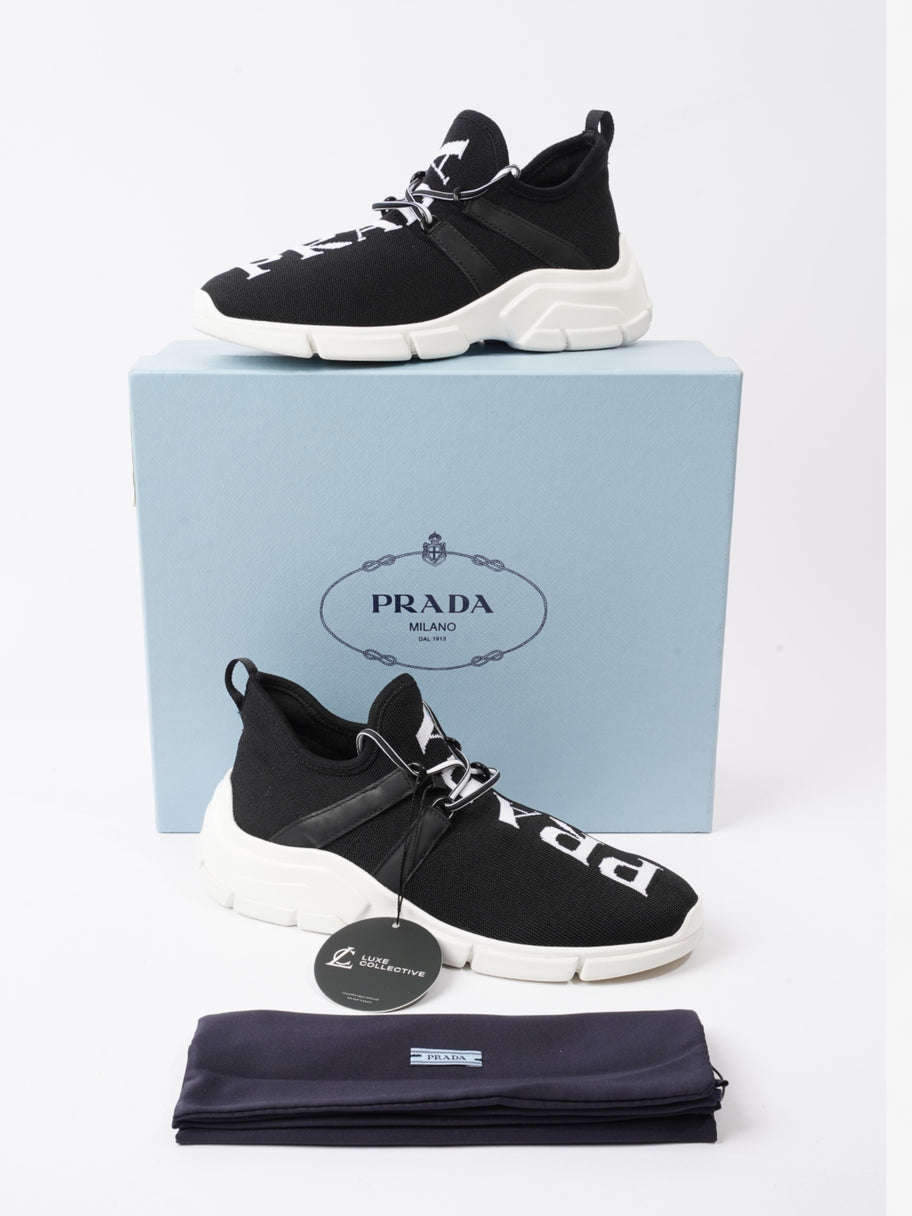 Prada XY Logo Sock Sneakers Black / White Knit EU 37 UK 4 Image 11