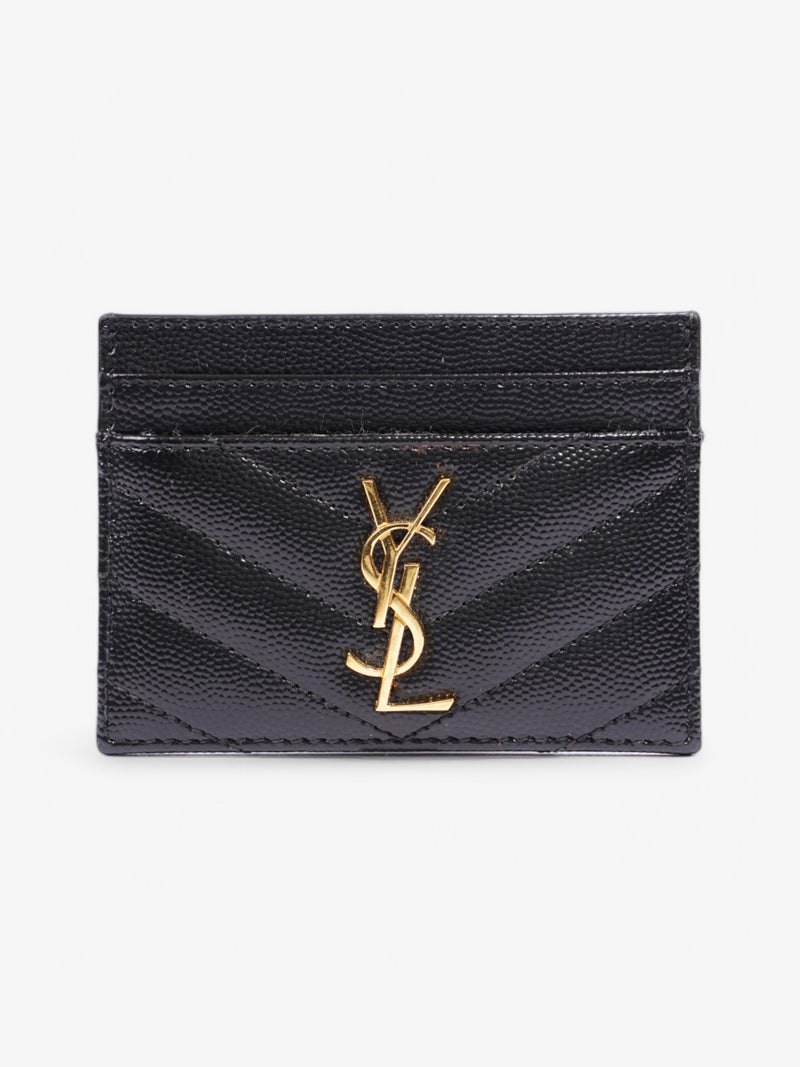  Saint Laurent Cassandra Card Holder 0.5cm / Black Leather