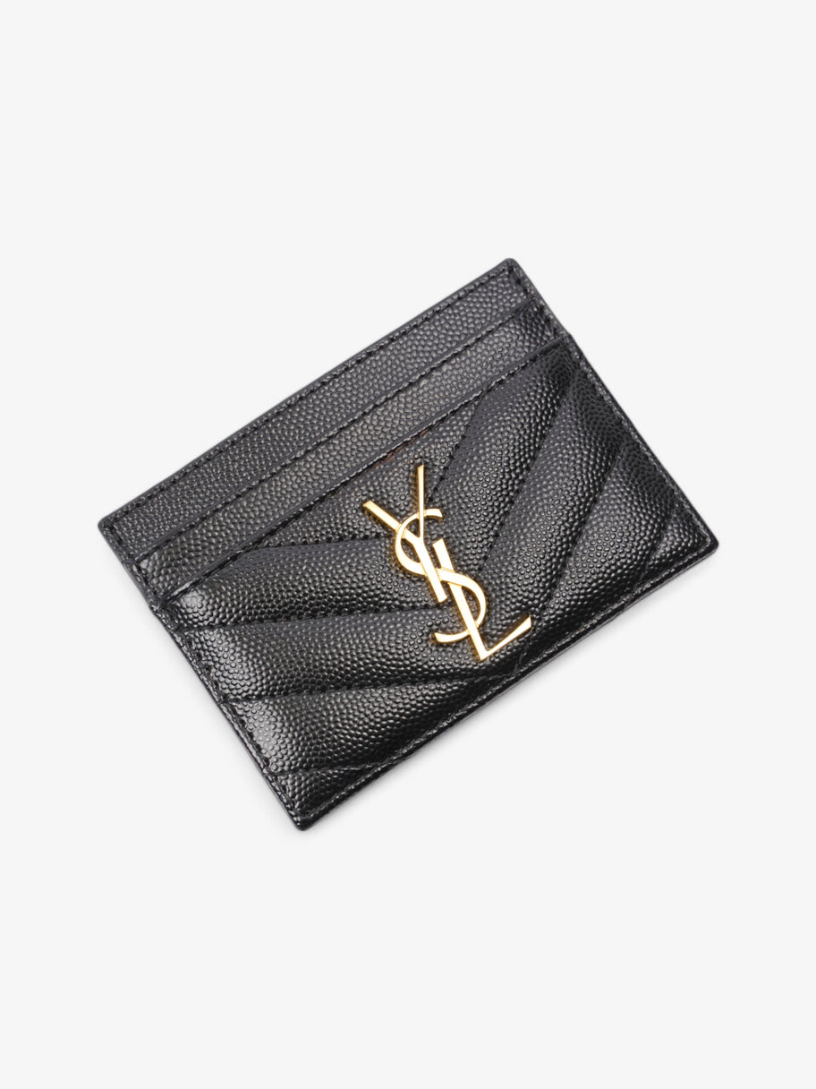 Saint Laurent Cassandra Card Holder 0.5cm / Black Leather Image 3