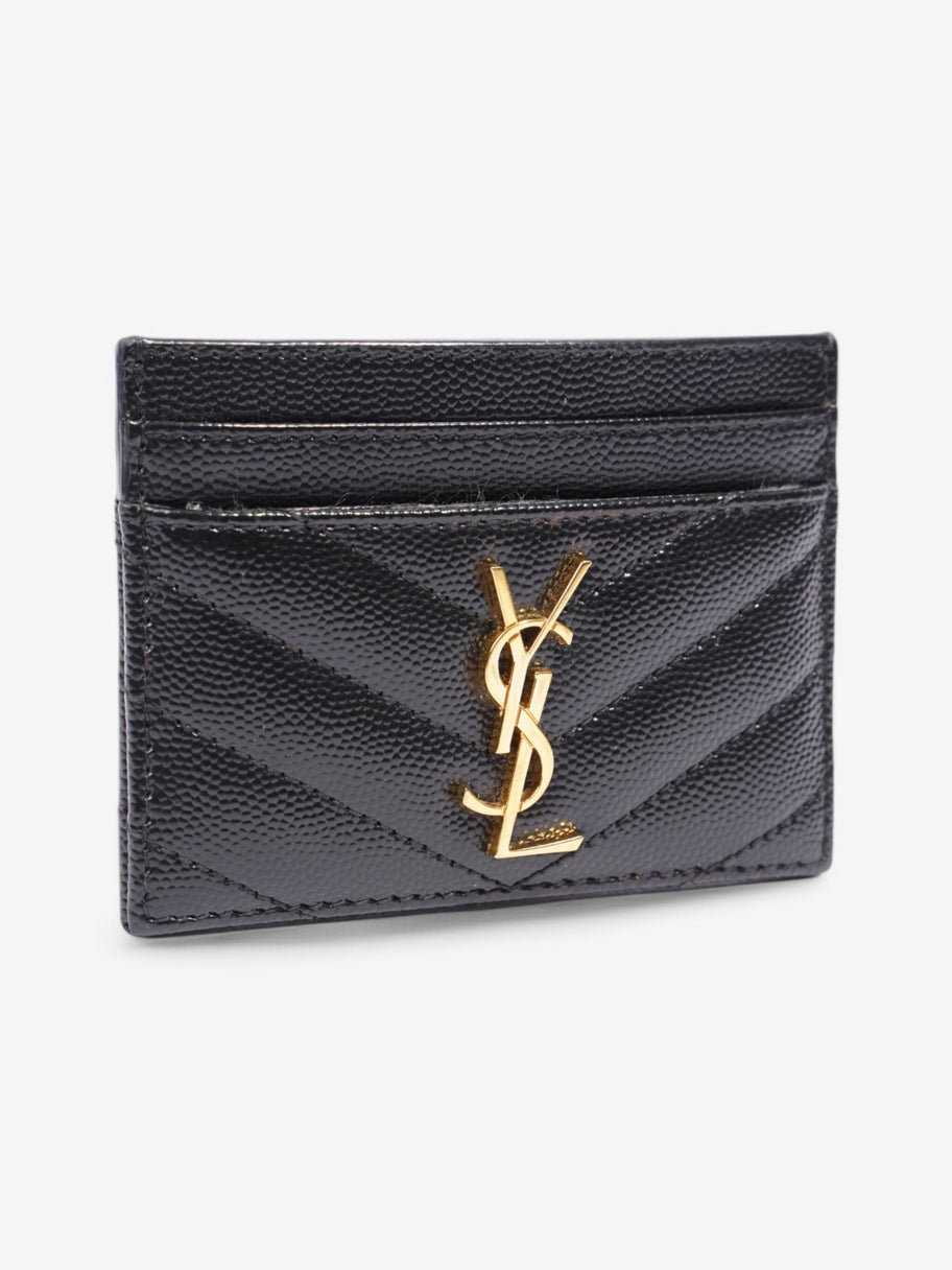 Saint Laurent Cassandra Card Holder 0.5cm / Black Leather Image 6