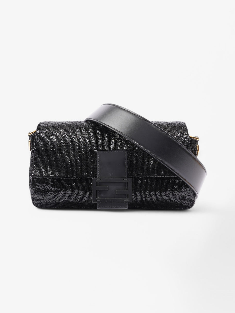 Fendi Beaded Baguette Black Sequin Image 1