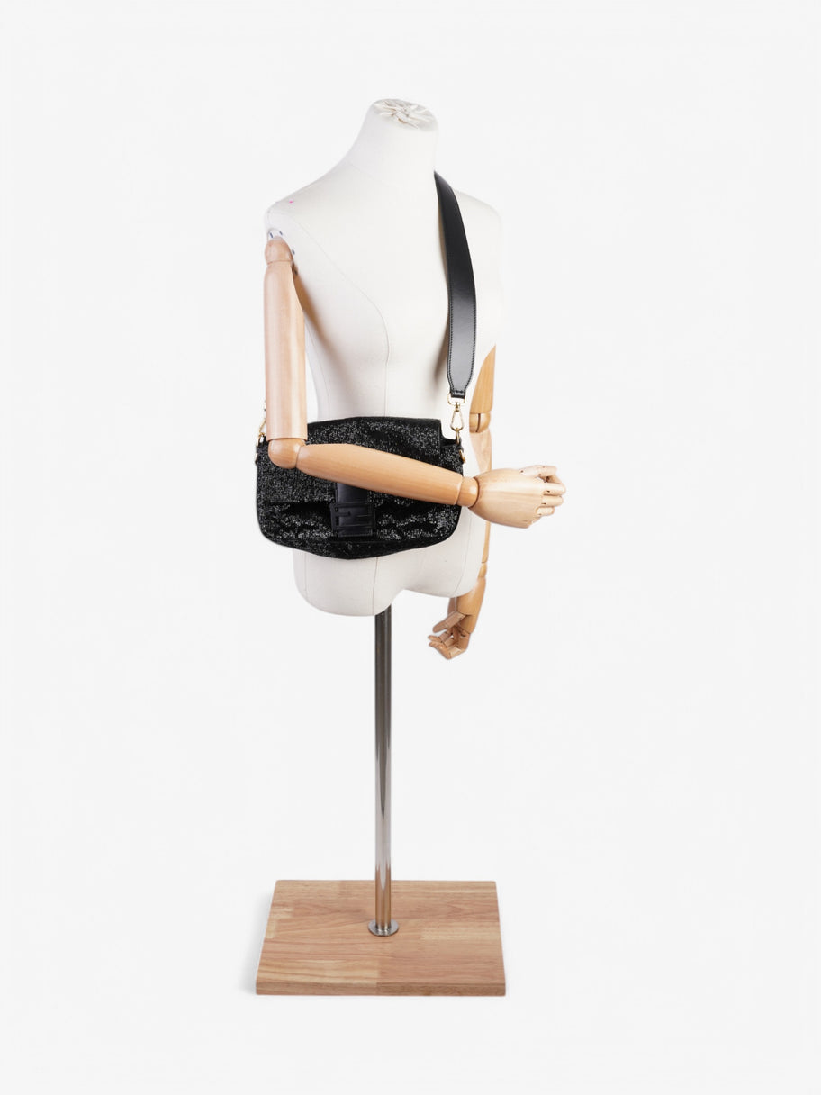 Fendi Beaded Baguette Black Sequin Image 2