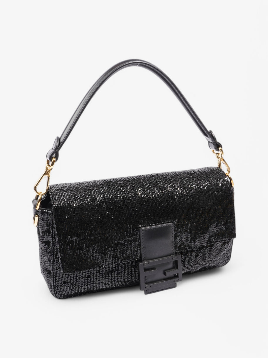 Fendi Beaded Baguette Black Sequin Image 7