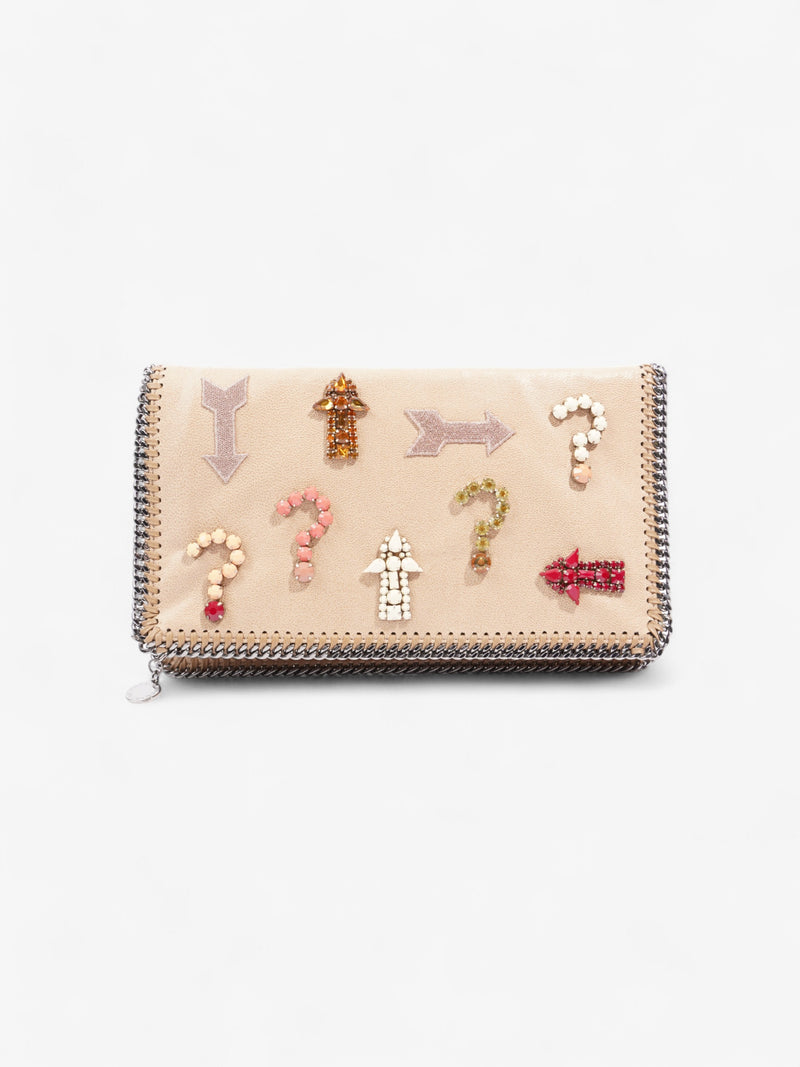  Stella McCartney Embossed Falabella Clutch Beige / Multicoloured Faux Suede