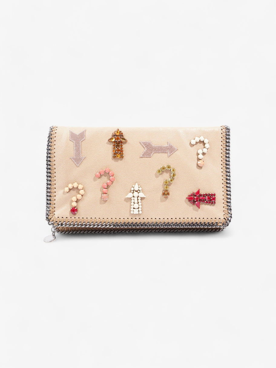 Stella McCartney Embossed Falabella Clutch Beige / Multicoloured Faux Suede Image 1