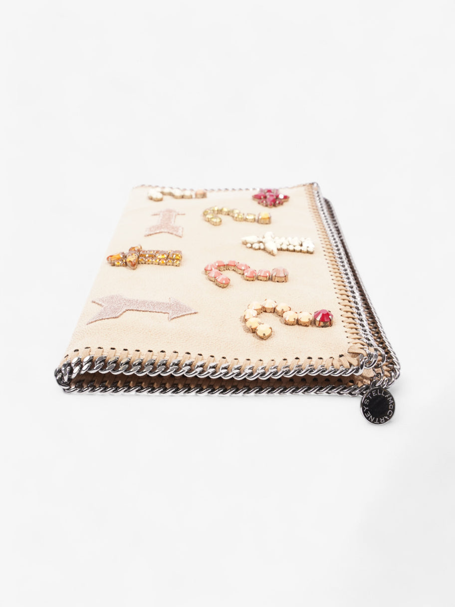 Stella McCartney Embossed Falabella Clutch Beige / Multicoloured Faux Suede Image 6