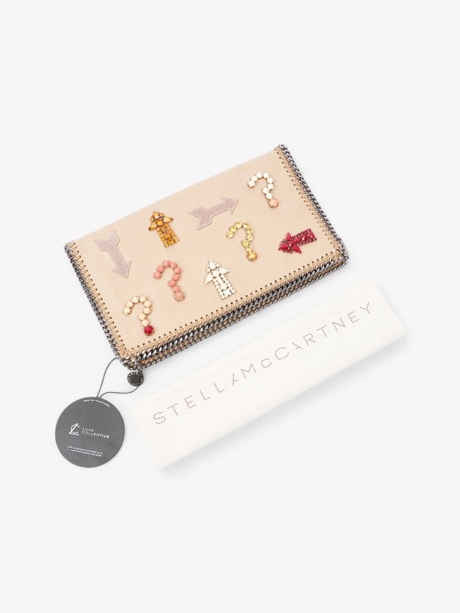 Stella McCartney Embossed Falabella Clutch Beige / Multicoloured Faux Suede Image 9