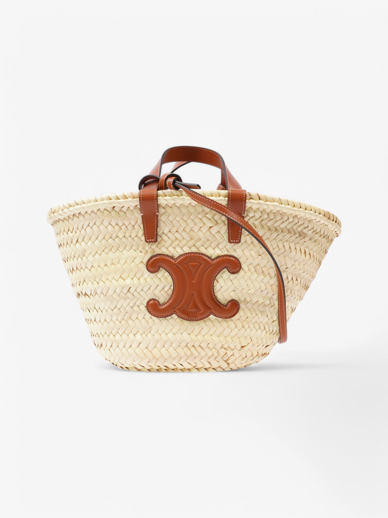  Celine Teen Celine Classic Panier  Beige  / Brown Palm Leaves