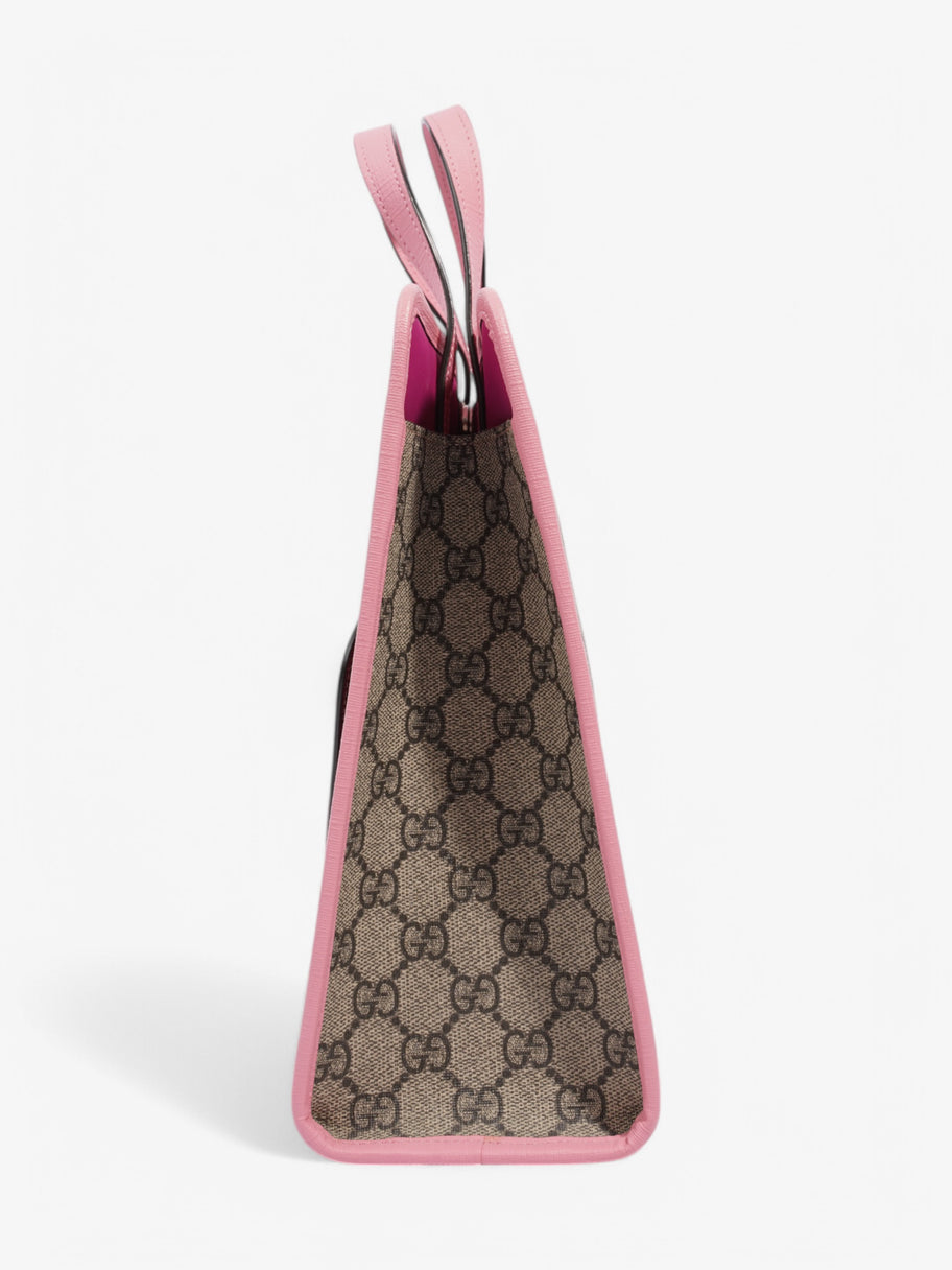 Gucci Strawberry Logo Print Tote GG Supreme / Pink Canvas Image 3