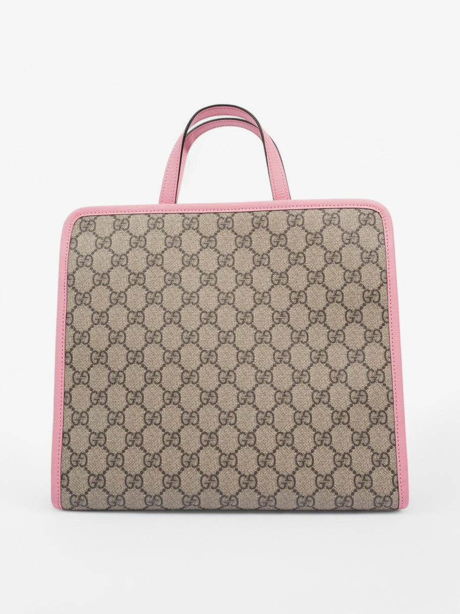 Gucci Strawberry Logo Print Tote GG Supreme / Pink Canvas Image 5