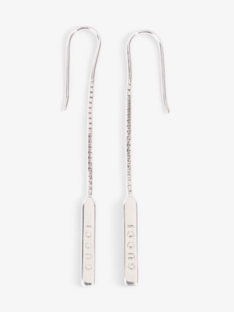 Gucci Trademark Drop Earrings White Gold White Gold