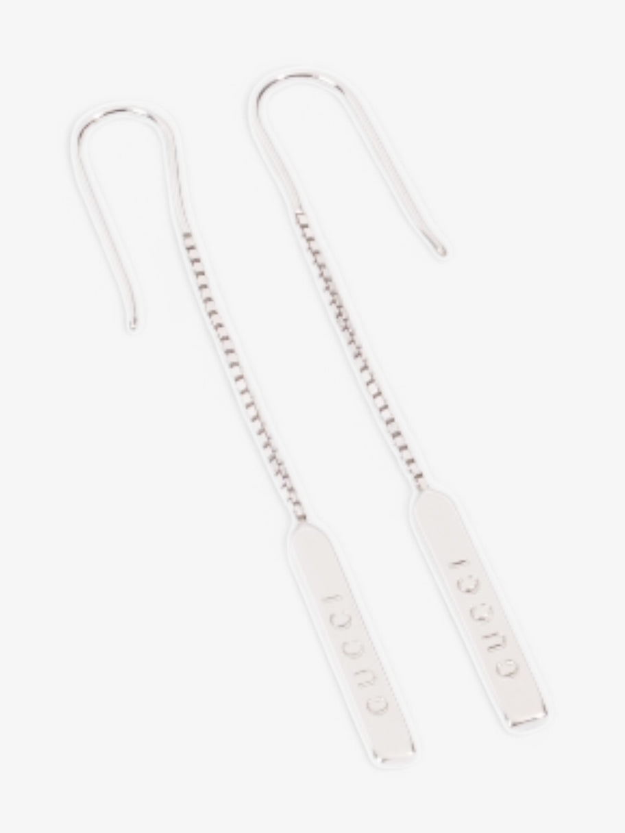 Gucci Trademark Drop Earrings White Gold White Gold Image 2
