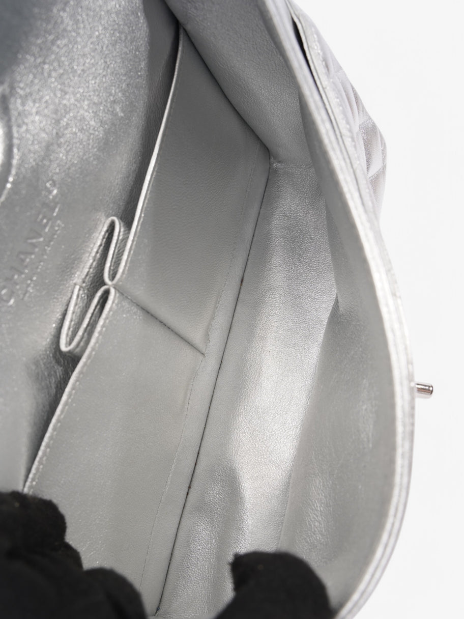 Chanel Classic Flap Silver Leather Medium Image 10