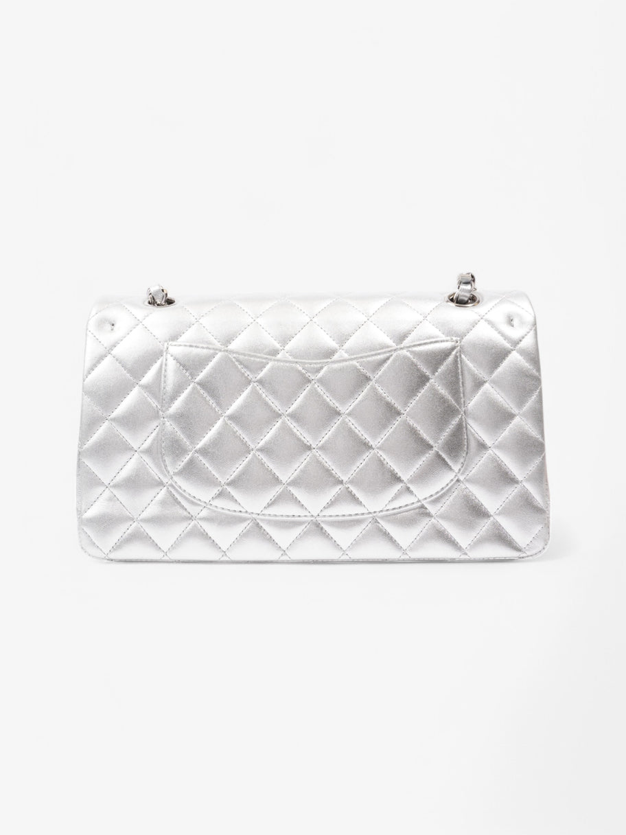 Chanel Classic Flap Silver Leather Medium Image 4