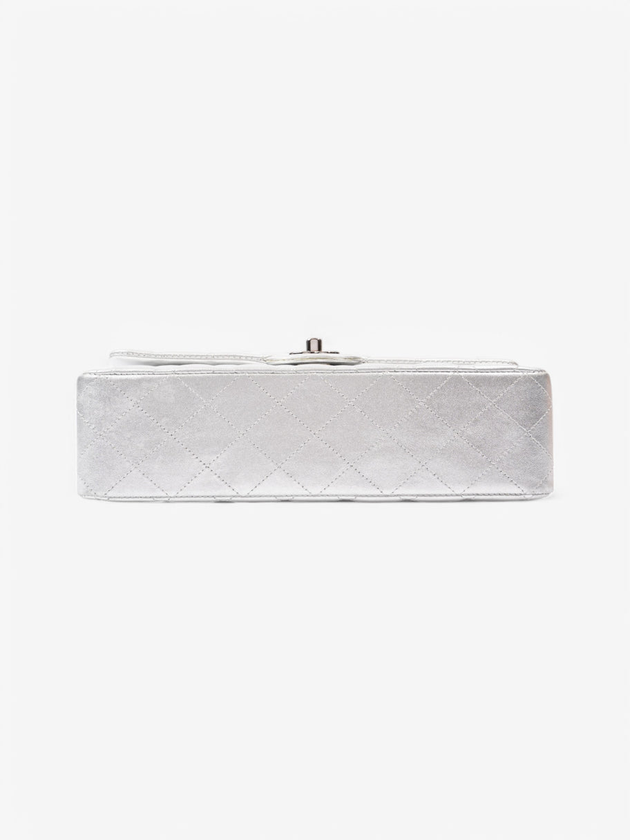 Chanel Classic Flap Silver Leather Medium Image 6