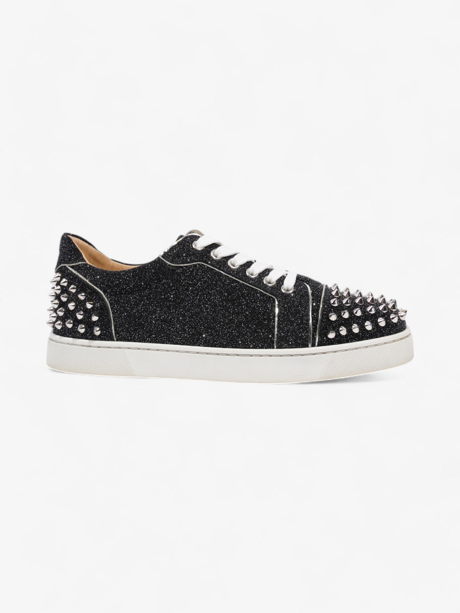 Christian Louboutin Vieira 2 Flat Black / Silver Glitter EU 39 UK 6 Image 1