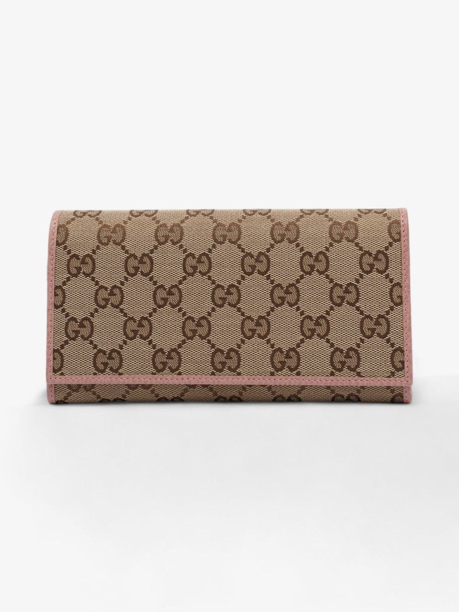 Gucci Two-Folded Wallet GG Supreme / Baby Pink Canvas Image 1