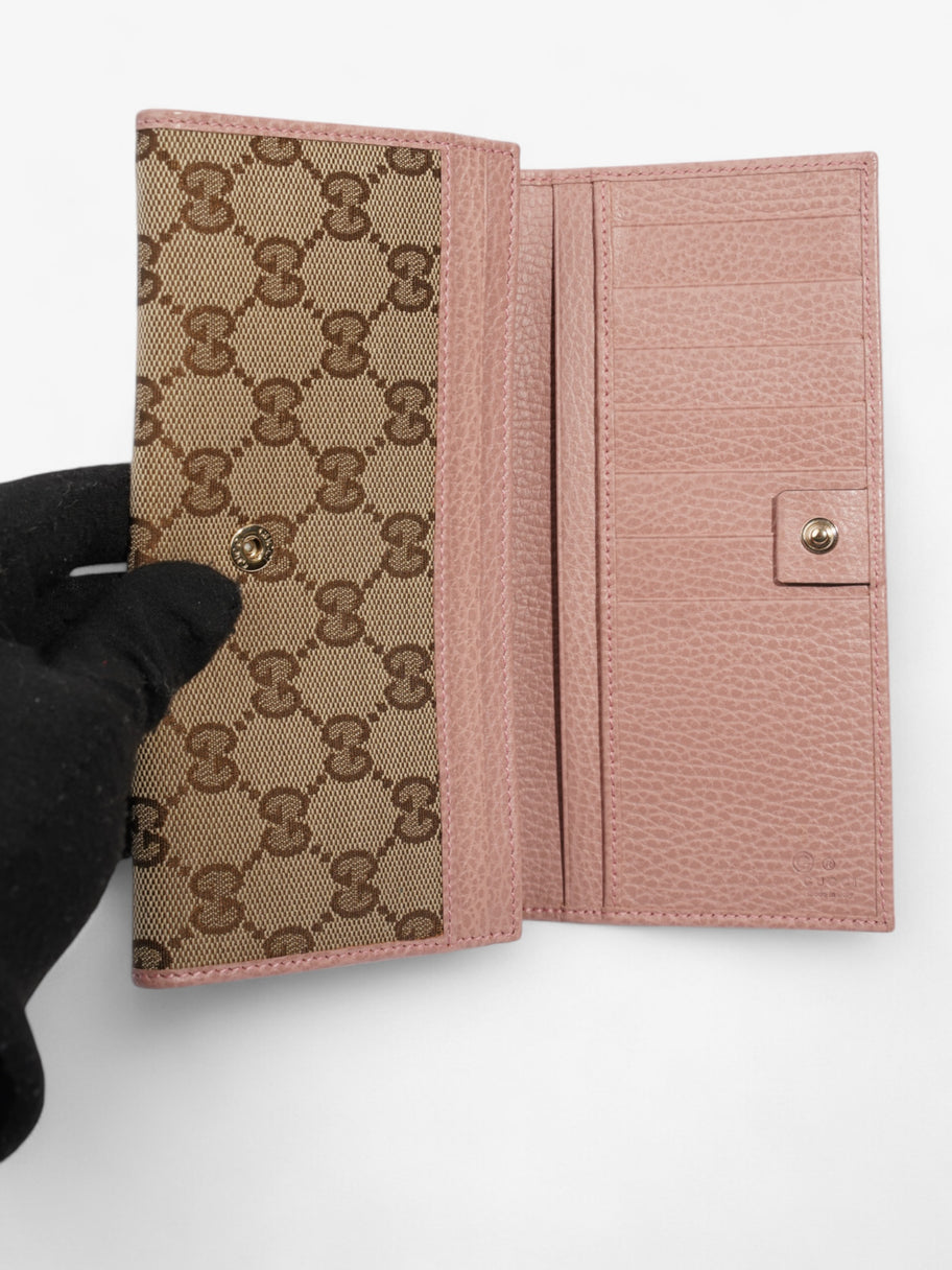 Gucci Two-Folded Wallet GG Supreme / Baby Pink Canvas Image 7