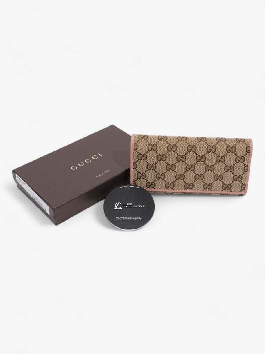 Gucci Two-Folded Wallet GG Supreme / Baby Pink Canvas Image 9