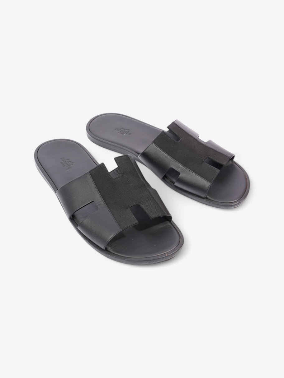Hermes Izmir Sandals Black Leather EU 44 UK 10 Image 2