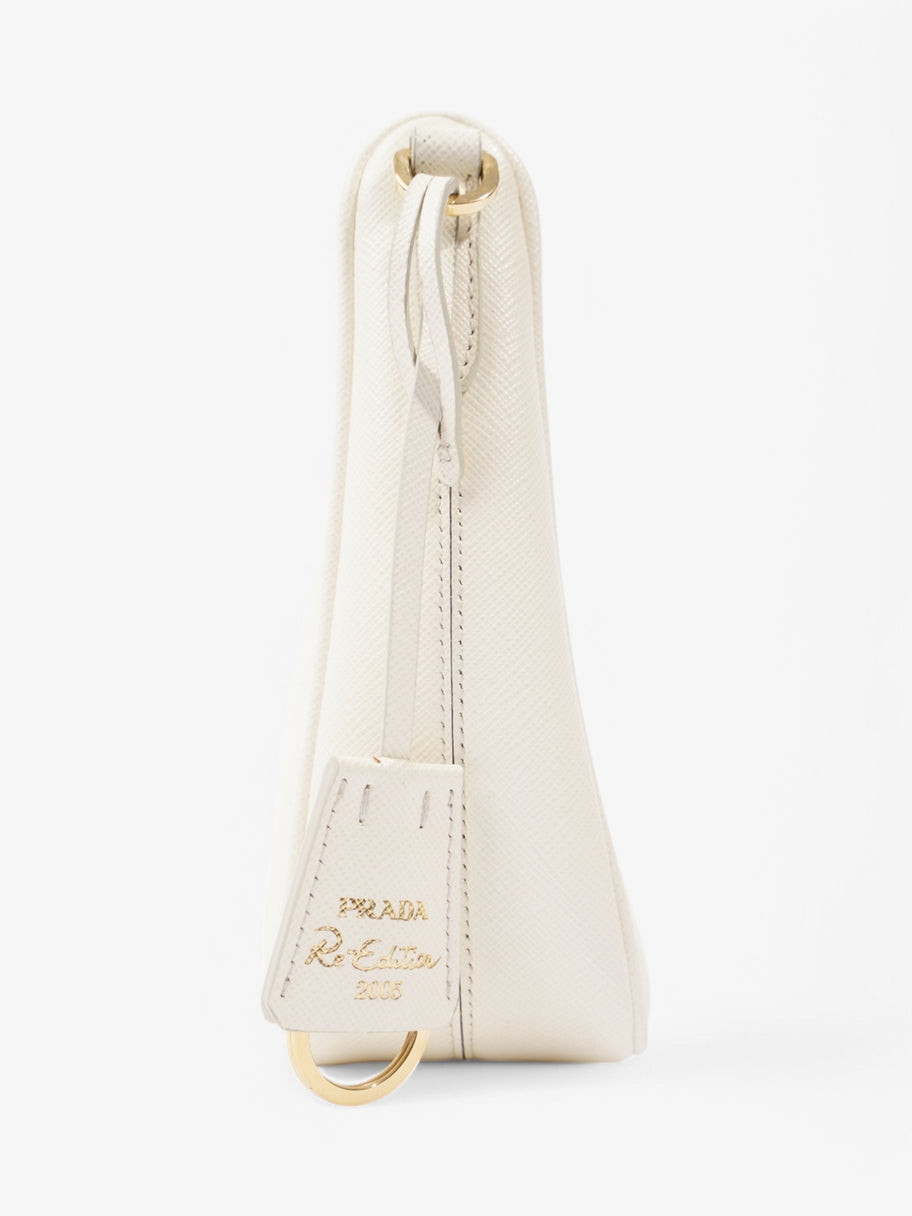 Prada Hobo Re-Edition 2005 White Saffiano Leather Image 3